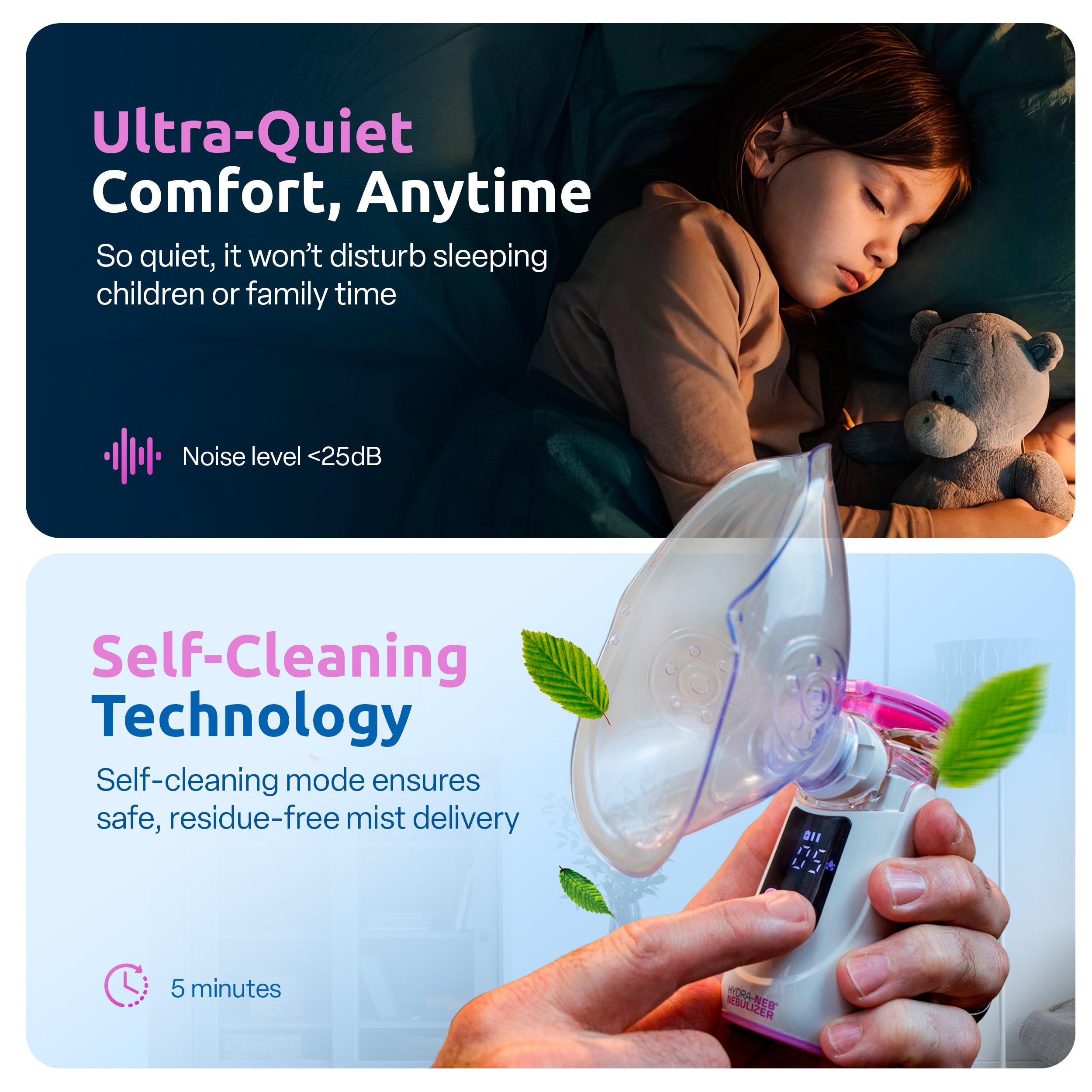 Hydra-Neb Portable Mesh Nebulizer + FREE Saline Solution 0.9%